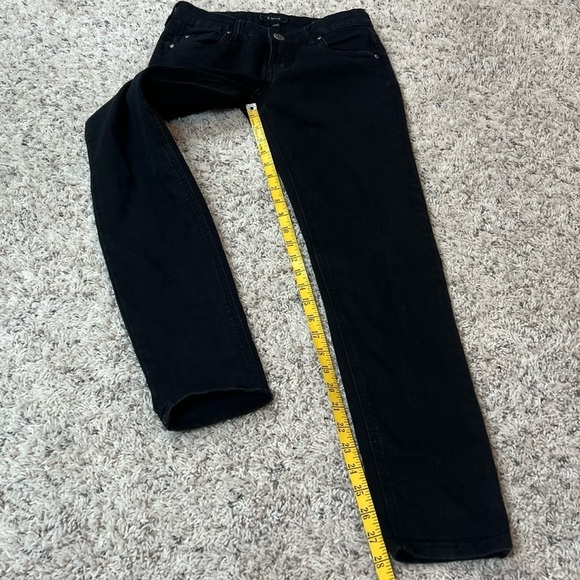 STS Blue Joey Relaxed Boyfriend Fit Skinny Straight Jeans Solid Black Low Rise 0 - Picture 3 of 8